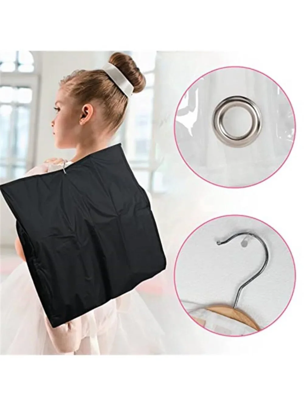 Clear Garment Bags Set Clothes Storage Travel Hanging Protector With Pockets
